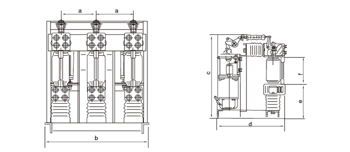 ZN28/ZN28A-12/T250-31.5戶內(nèi)高壓真空斷路器外形